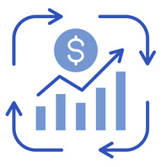 Cash Flow  Icon Element For Design	