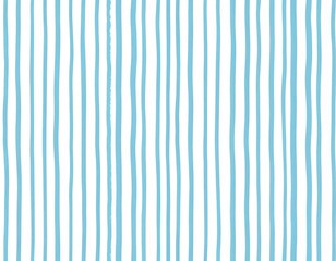 HandDrawn Light Blue Vertical Stripes on White Background Imperfect Lines