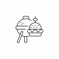 grill burger icon sign vector