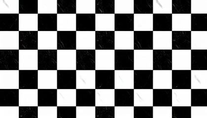 Fototapeta premium Highcontrast checkerboard pattern with marble textures in black and white squares