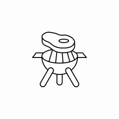 meat grill icon sign vector