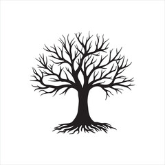 Black Leafless Tree Silhouette 