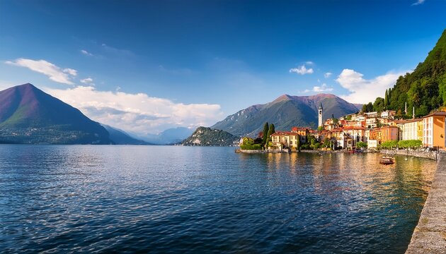 lake como with laglio and carate urio towns