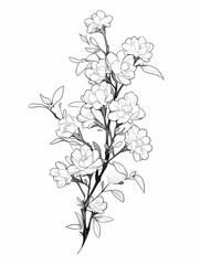 A simple sketch of a sprig of flowers.