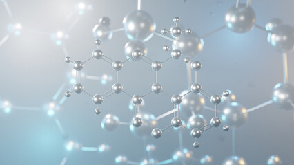 cloroqualone molecular structure, 3d model molecule, quinazolinone-class gabaergic structural chemical formula view from a microscope