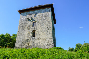 Podgaric, Croatia - May 24, 2025g: One of the oldest medieval Croatian fortified towns, Garic town.
