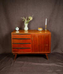 vintage furniture on dark background