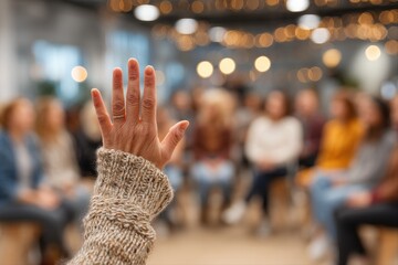 Engaging Group Discussion with Raised Hand in a Meeting