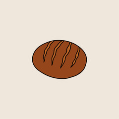 Crusty Round Bread Illustration