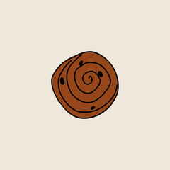 Chocolate Swirl Roll Illustration