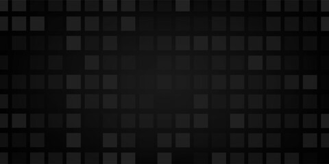 Black abstract background with transparent squares, vector illustration