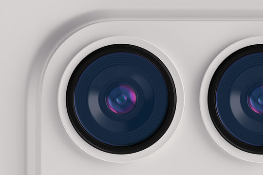 The main camera module of modern smartphone with optical lens. 3d render