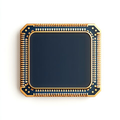 Processor or electronic chip on white background.