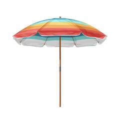 Obraz premium Vibrant Beach Umbrella with Colorful Stripes Ideal for Summer Relaxation