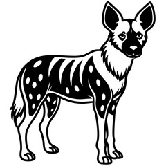 African Wild Dog line art vector
