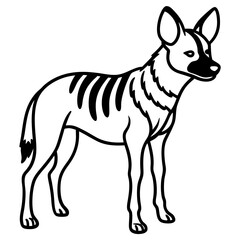 African Wild Dog line art vector