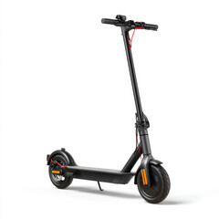 Sleek electric scooter with modern design, featuring sturdy frame, large wheels, and minimalist aesthetic. Ideal for urban commuting and eco friendly transportation