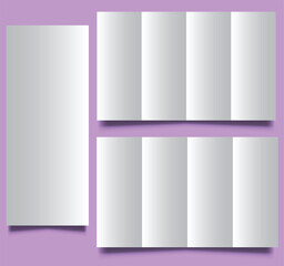 modern four panel brochure template layout, a4 size multipurpose z fold design front and back view