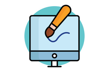 Design icon. colored outline icon style. icon related to brand. business elements vector illustration