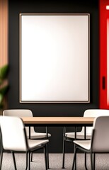 Blank poster in the classroom. isolated background 