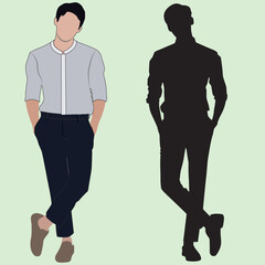 silhouette of a young man