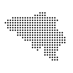 Belgium country dotted map. Black spot pixel illustration isolated on white background. Vector circle mosaic.