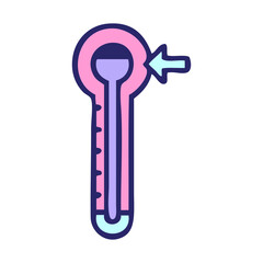 cute cartoon of a hot thermometer