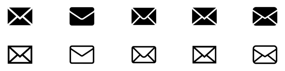Mail icon set. email icon vector. E-mail icon. Envelope illustration. Envelope icon, Mail icon vector for web, computer and mobile app. Vector Illustration. EPS 10