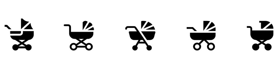 Baby carriage icon. Vector Illustration. EPS 10