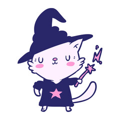 magical amazing cartoon cat wizard