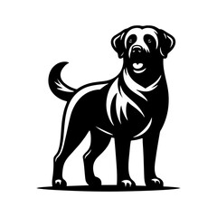 Fototapeta premium Labrador retriever dog logo vector black white illustration