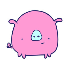 cartoon happy pig