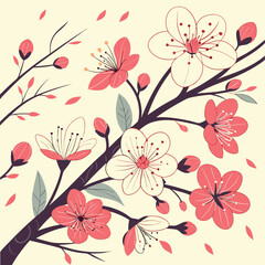 Fototapeta premium Seamless spring floral pattern vibrant flowers and dynamic energy