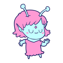cartoon alien girl dancing