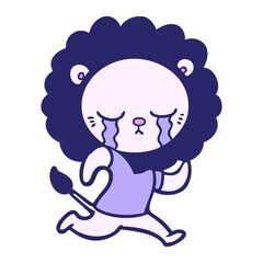 Obraz premium crying cartoon lion