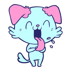 cartoon panting dog