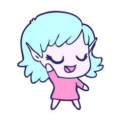 happy cartoon elf girl