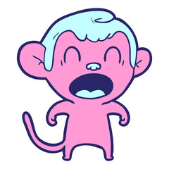 shouting cartoon monkey