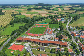 Freystadt im Kreis Neumarkt am Rand des Oberpfälzer Jura von oben