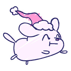 Christmas Dog Chalk Drawing