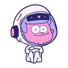happy astronaut cartoon © lineartestpilot