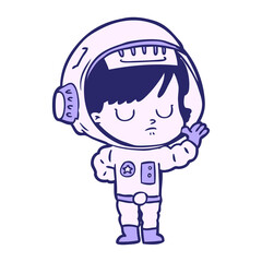 cartoon astronaut woman