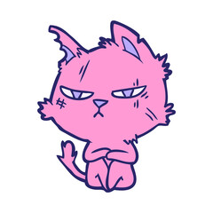 tough cartoon cat