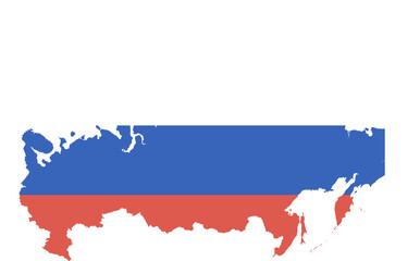 Obraz premium Russia country map with flag symbol illustration vector outline