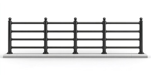 Fototapeta premium Asphalt road and railings , isolated on white 