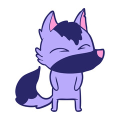 cartoon wolf pouting