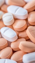 Macro Close-Up of Pharmaceutical Pills: A Study in Texture, Color, and the Art of Healing and Wellness for Healthcare and Medical Treatment