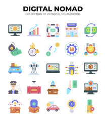 Digital Nomad Icons. 25 Essential Icons for Remote Workers