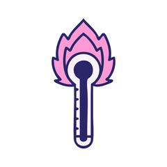 cute cartoon of a hot glass thermometer