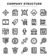 Company Structure. Lineal icons Pack. vector illustration.